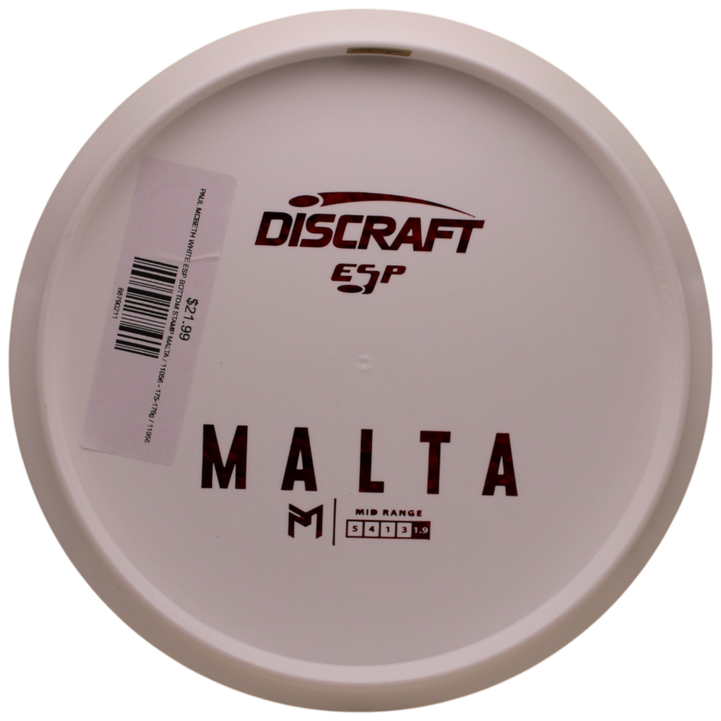 PAUL MCBETH WHITE ESP BOTTOM STAMP MALTA