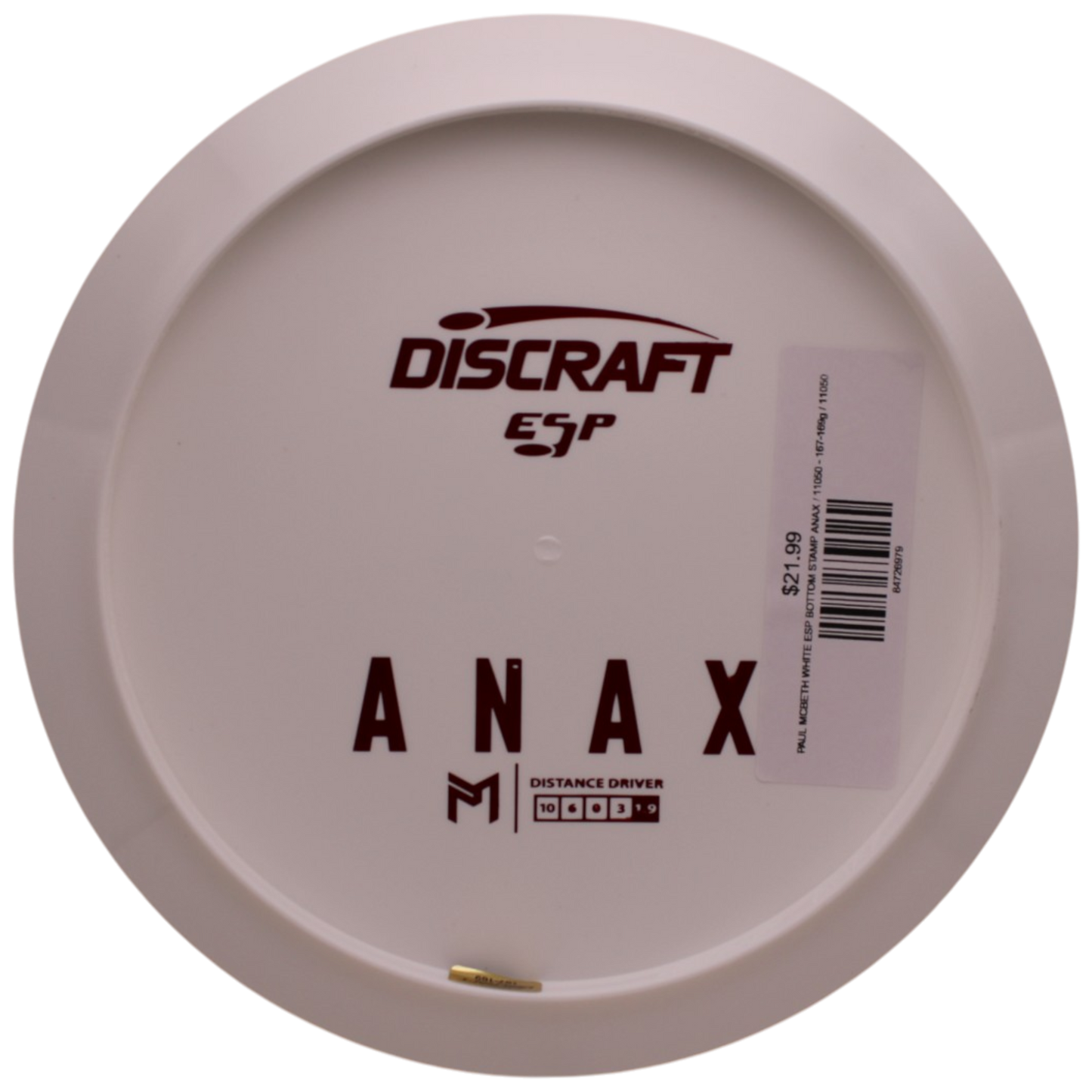 PAUL MCBETH WHITE ESP BOTTOM STAMP ANAX